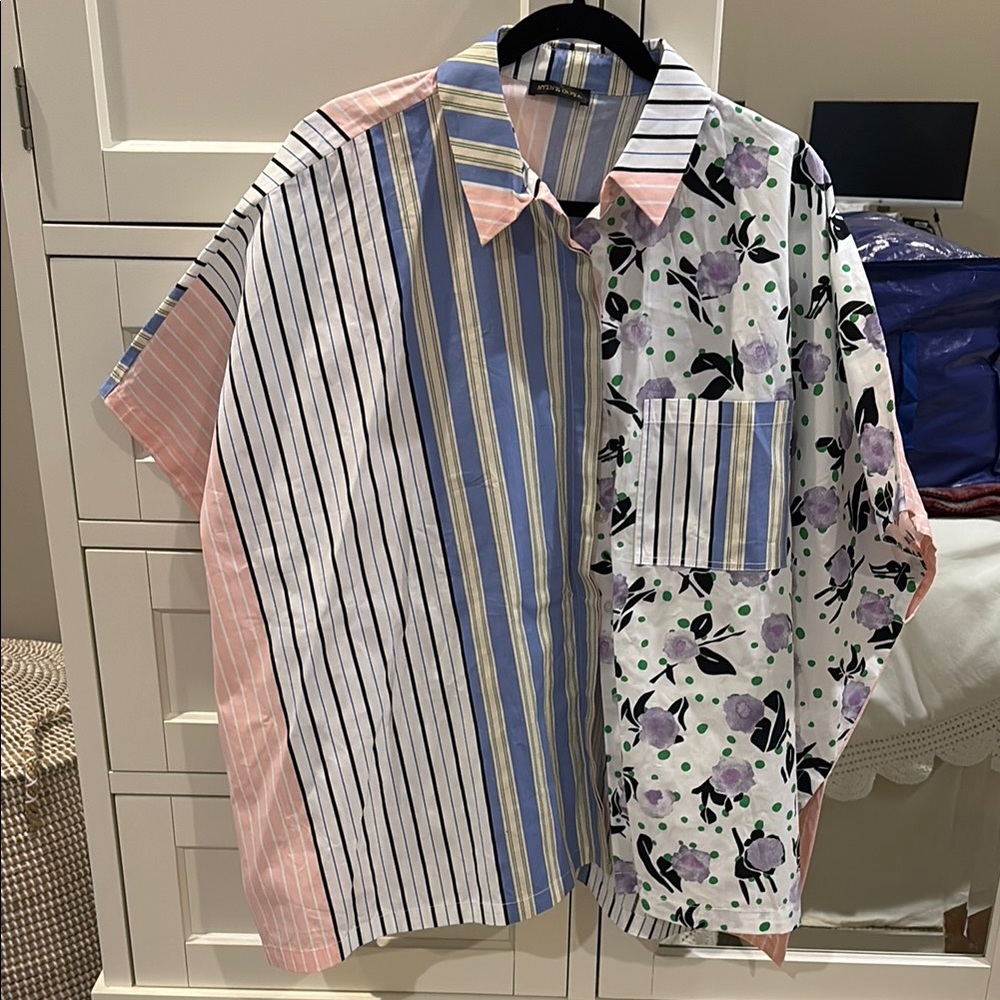 Multicolor Striped and Floral Blouse (Luna style)